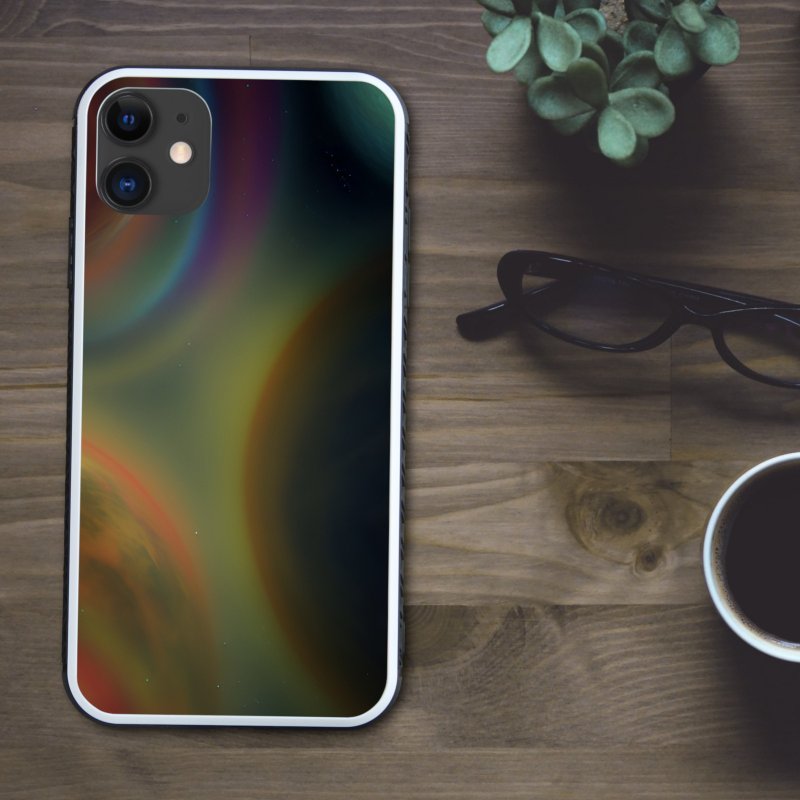 神秘的で色鮮やかな宇宙・銀河・星雲模様 スマホケース【強化ガラス仕上げ】iPhone16 対応 - 手機殼/手機套 - 塑膠 多色