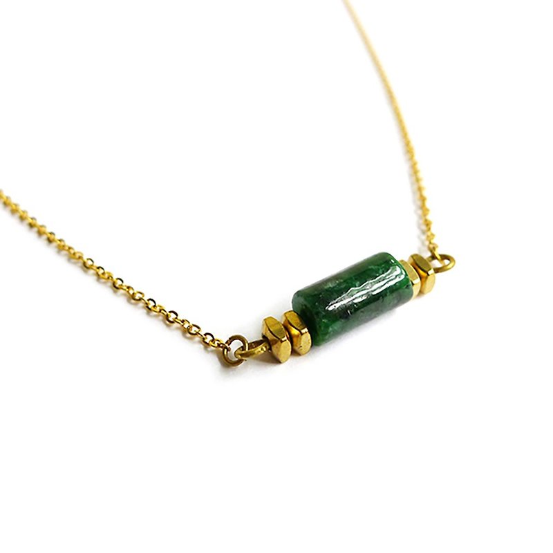 Ficelle [Jade] Night Elf's Treasure Chest Necklace - Necklaces - Gemstone Green