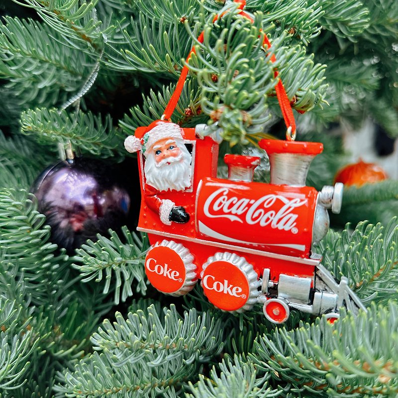 Out-of-print limited edition Coca-Cola authentic Santa Claus bottle cap car pendant Christmas tree pendant - พวงกุญแจ - เครื่องลายคราม 