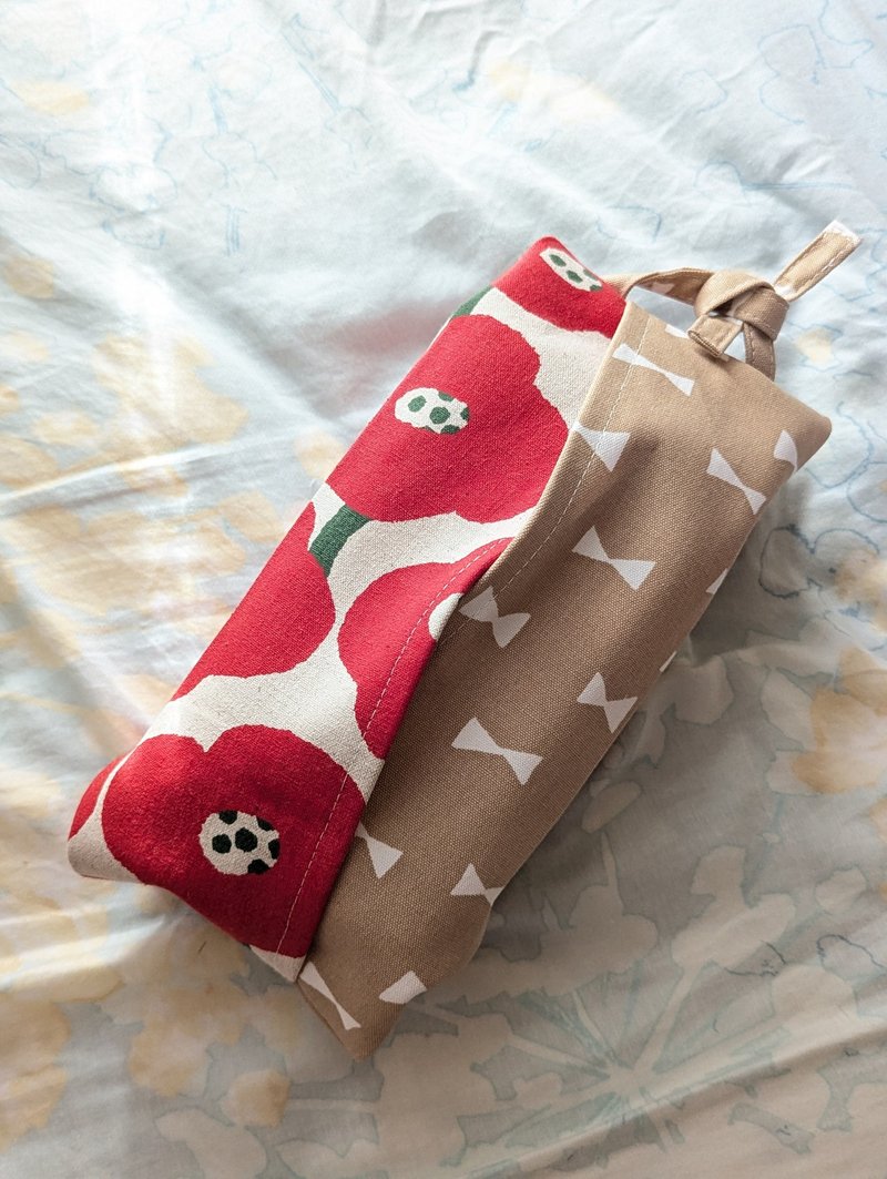 Handmade Japanese cloth paper cover/household toilet paper cover with straps - กล่องทิชชู่ - ผ้าฝ้าย/ผ้าลินิน 