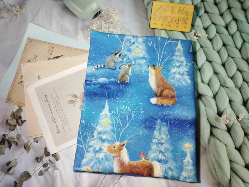 Animal series - American thin cotton fabric snow animal cloth book cover - cloth book cover suitable for books with a height of 23cm/A5 - ปกหนังสือ - ผ้าฝ้าย/ผ้าลินิน 