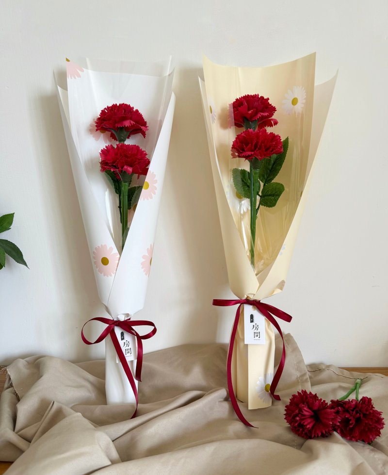 單支康乃馨 香皂花 乾燥花 母親節 可愛 媽媽送禮 - 乾燥花/永生花 - 植物．花 紅色