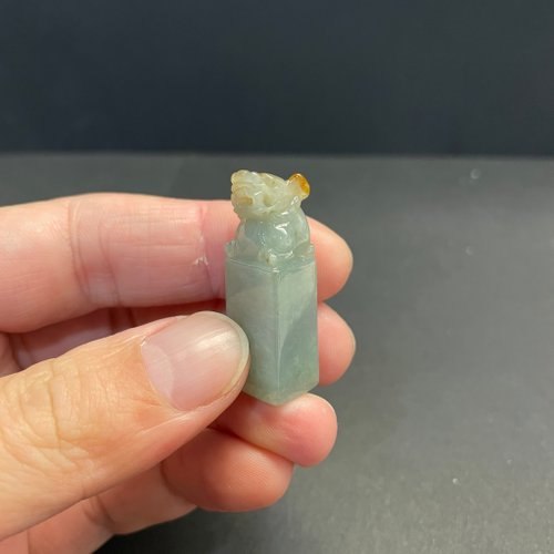 元元圓滾滾 水晶手鍊 瀚玉珠寶 天然A貨翡翠印章 蜜糖黃緬甸玉印 貔貅印章 招財避邪