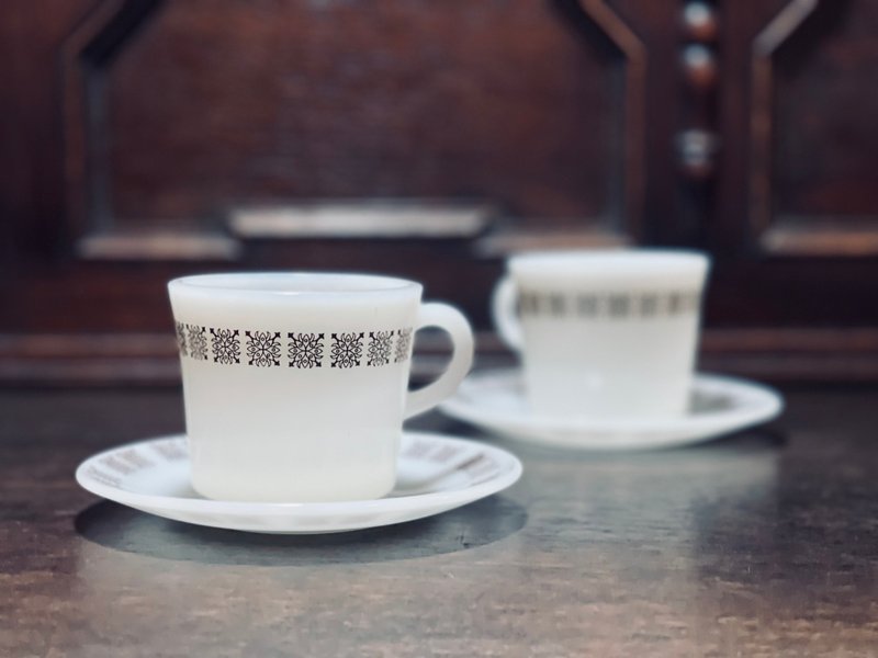 Milk glass coffee cup set - แก้วมัค/แก้วกาแฟ - แก้ว 