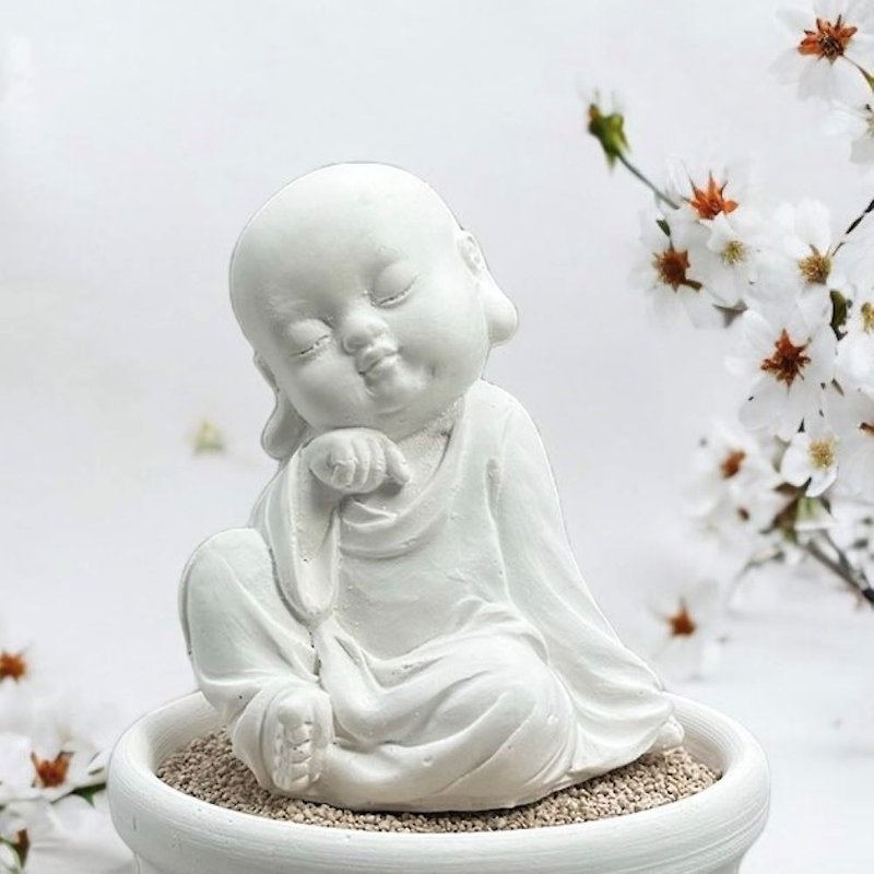 Pure and auspicious small Buddha (one thought) small plate set - Fragrances - Cement Gray
