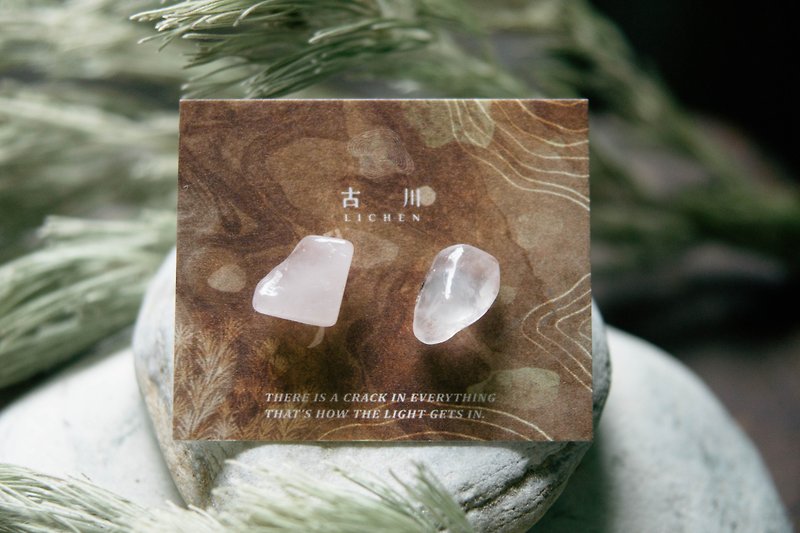 CRACK | Mineral earrings | EARRINGS - ต่างหู - คริสตัล สึชมพู