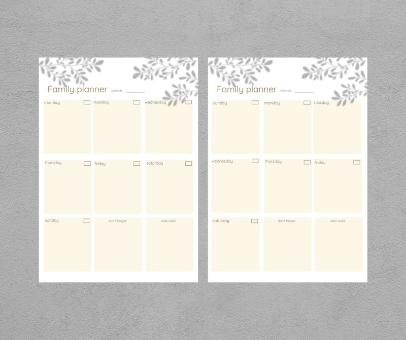 Family planner portrait, Printable Daily Planner Template - 其他數位商品 - 其他材質 