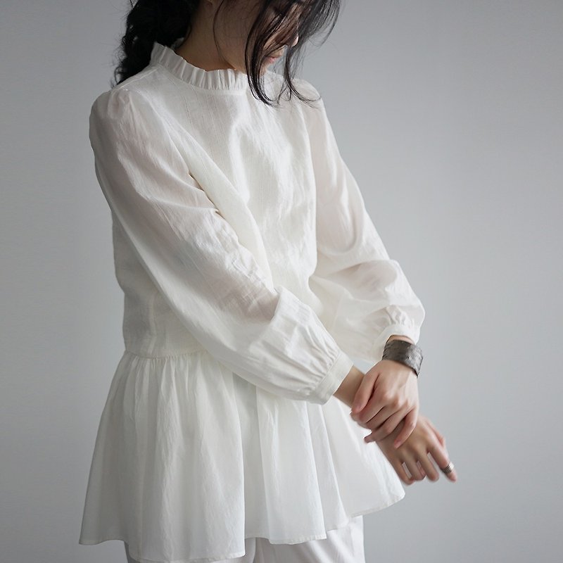 Tunic Blouse - wh - เสื้อผู้หญิง - ผ้าฝ้าย/ผ้าลินิน ขาว