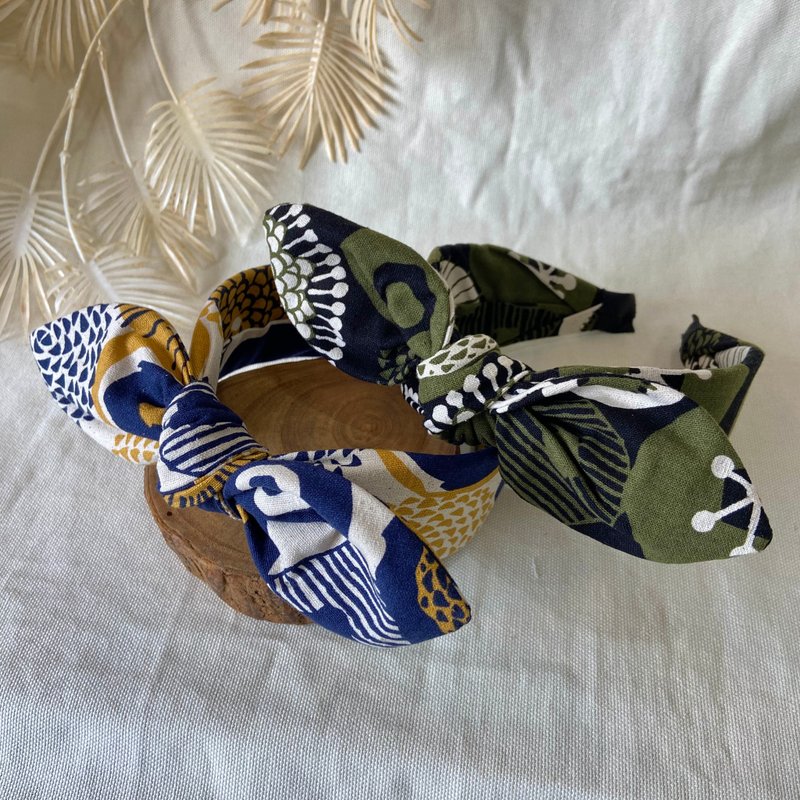 髮箍/兔耳髮箍/萬花筒/黃藍/綠 - 髮箍/髮帶 - 棉．麻 多色