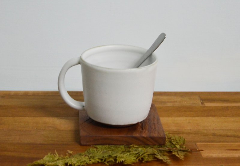 White glaze matte mug - แก้วมัค/แก้วกาแฟ - ดินเผา 