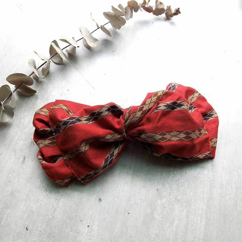 Giant butterfly hair band (dark red Morocco) - the whole strip can be taken apart - Headbands - Cotton & Hemp Red