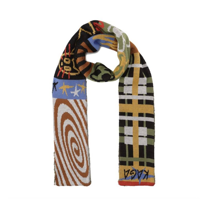 WildWild Double-Faced Two-Tone Wool Blend Knit Scarf - Knit Scarves & Wraps - Other Materials Multicolor