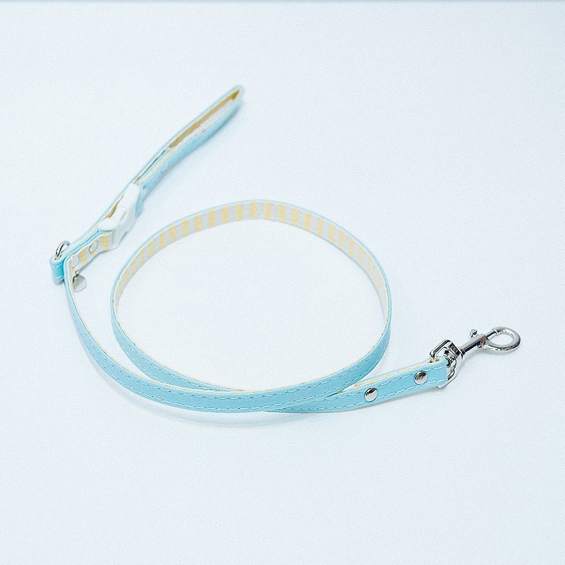 【MOMOJI】寵物牽繩 -  Marion (粉藍) - 貓狗頸圈/牽繩 - 棉．麻 紅色