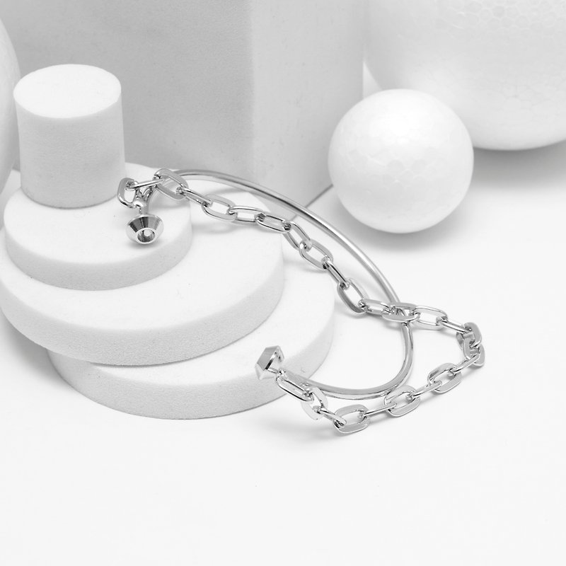 Recovery 細鍊焊接手環 (亮銀) - 手鍊/手環 - 其他金屬 銀色
