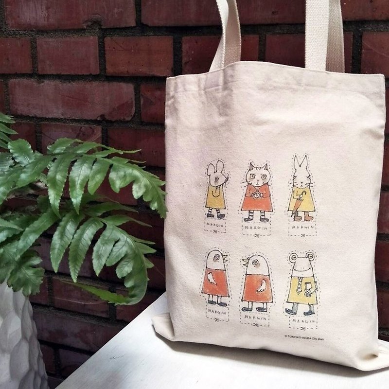 Bologna-Tomoko Inaba Illustrated Canvas Bag - Handbags & Totes - Paper 