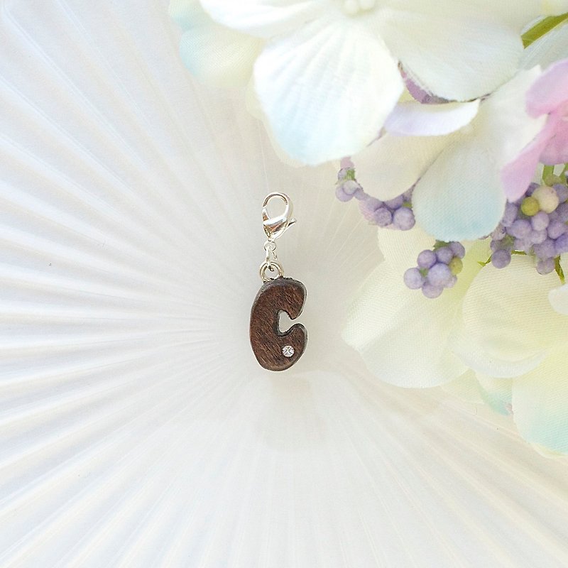 Letter wooden charm - C - Charms - Wood Brown