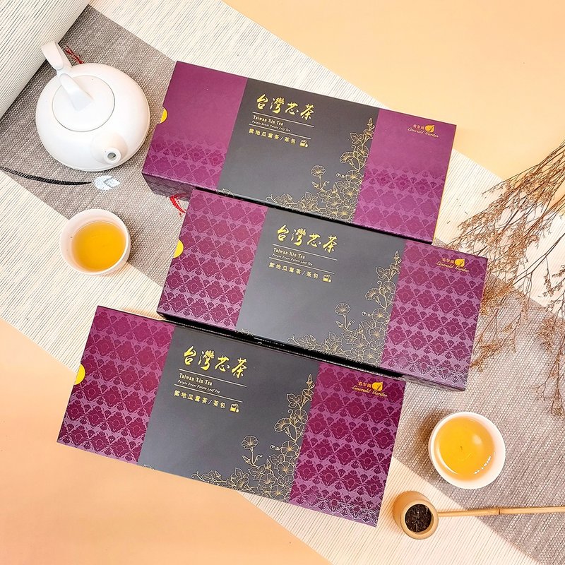 地瓜葉茶 芯芯元氣茶包三盒組 茶包 紫地瓜葉茶 台灣茶禮盒 - 茶葉/茶包/水果茶 - 其他材質 紫色