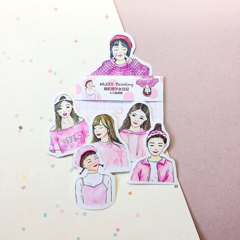 WLEKD Sticker Set - Pink Control Girl Diary - Stickers - Paper 