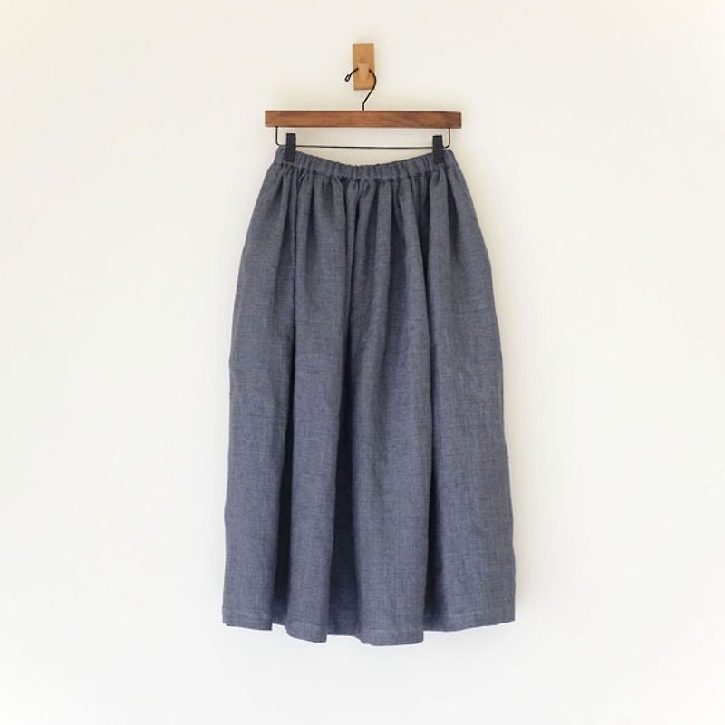 Daily work clothes. Smoked Blue Ash Catching Linen Dress - Skirts - Paper Blue