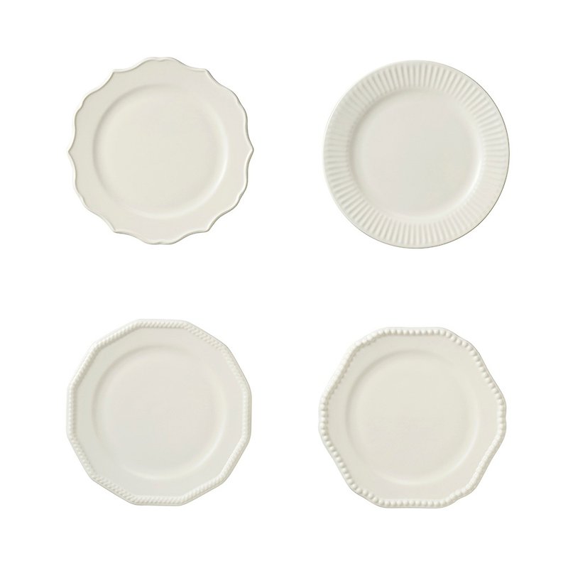 日本BRUNO 170mm陶瓷盤組 (白色) - 盤子/餐盤 - 瓷 白色