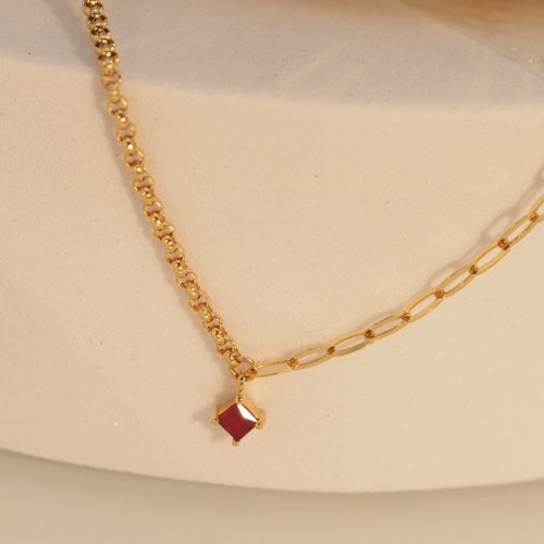 IRIZA Jewellery 18K金紅寶石方形手鏈 18K Gold Ruby Square Bracelet