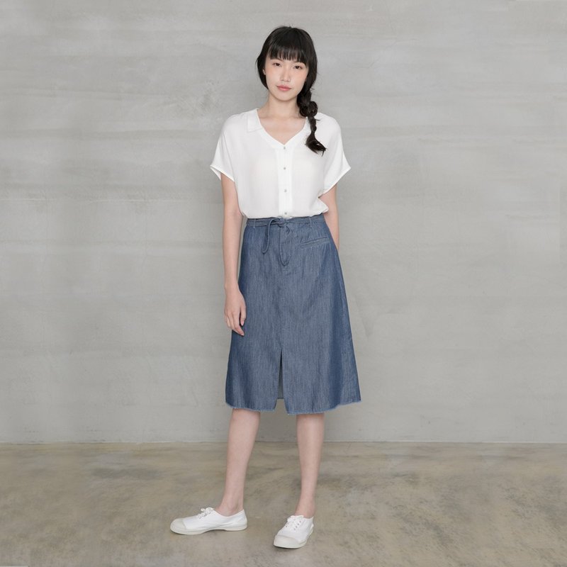 仲夏之旅綁帶裙 Mid-Summer Tie Skirt - 裙子/長裙 - 棉．麻 多色