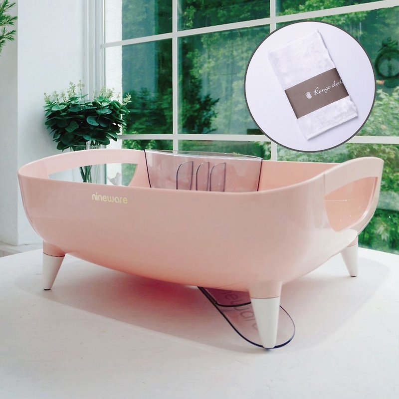 #Gift kitchen oil stained cloth Korea nineware simple bowl and plate wide version drain basket-pink - Storage - Plastic Pink