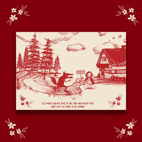 Tales and Wonders Little Red Riding Hood Post Card
