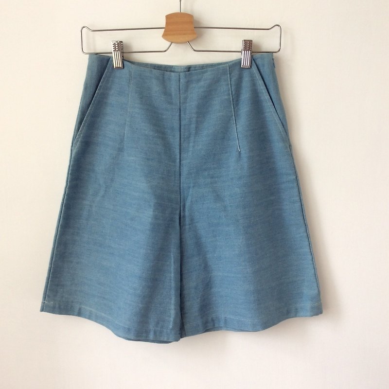 Sky Blue Denim Shorts-Five Points - Women's Pants - Cotton & Hemp Blue