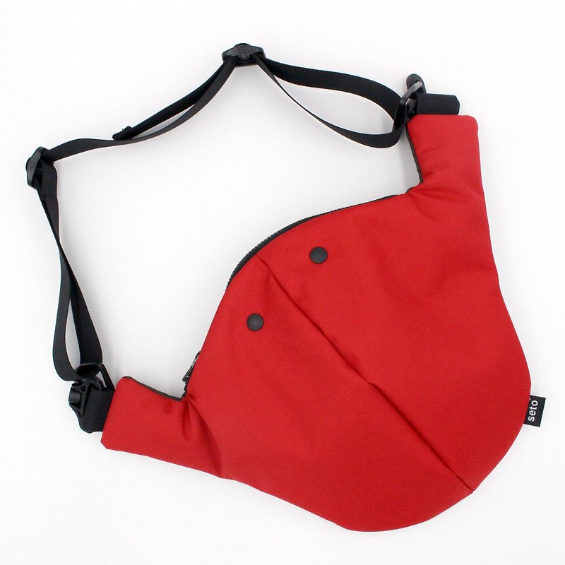 seto / creature bag / Large / Otona-sagari / Red Charcoal-gray - Messenger Bags & Sling Bags - Polyester Red