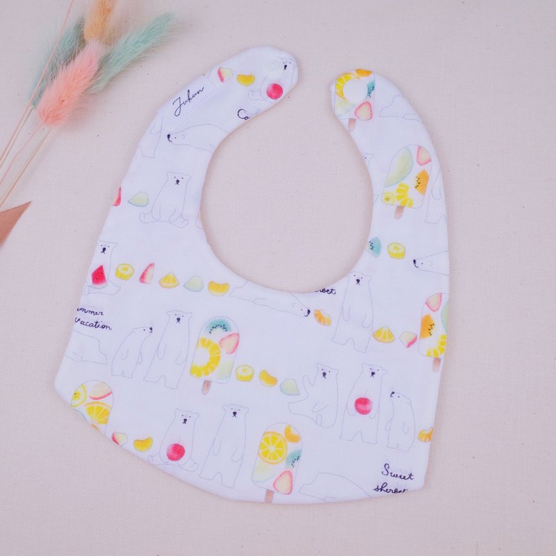 Handmade spot yae yarn cool polar bear daily comfortable bib/saliva towel exclusive version - ผ้ากันเปื้อน - ผ้าฝ้าย/ผ้าลินิน ขาว