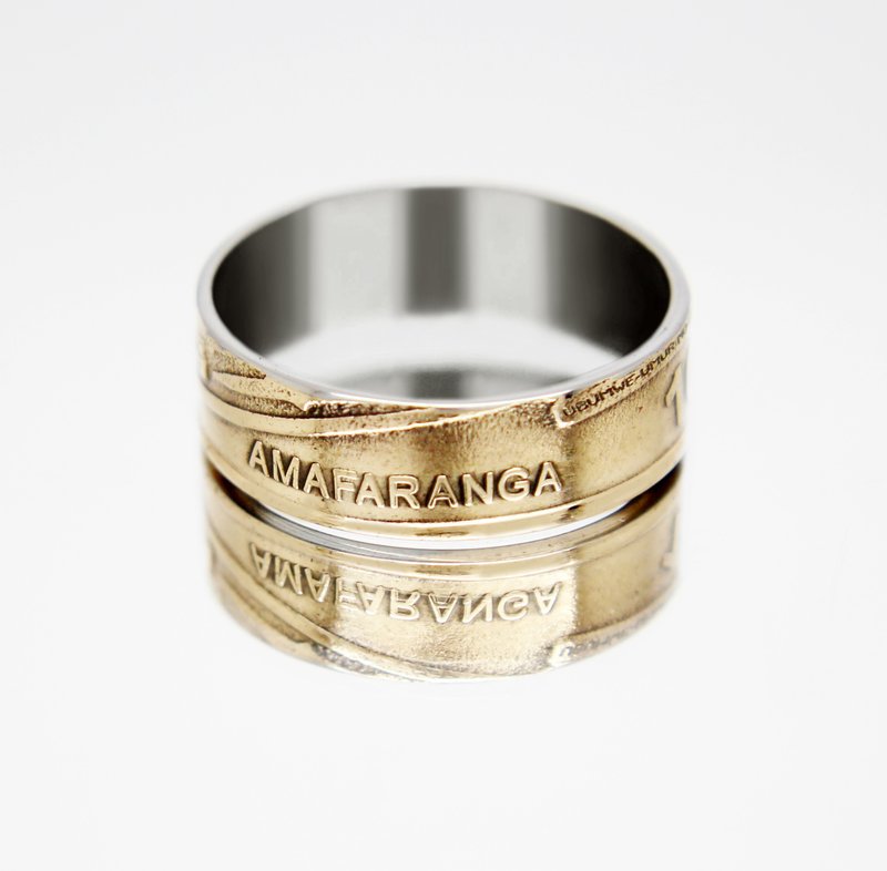 Rwanda Coin Ring 10 francs 2009 coin rings for men coin rings for women - 戒指 - 其他金屬 