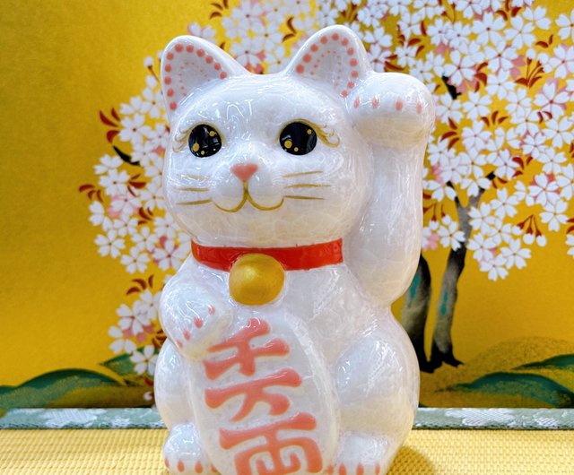 清水焼  猫三彩まねき猫（右手） 清水焼 猫三彩まねき猫（右手） 清水焼 猫三彩まねき猫（右手
