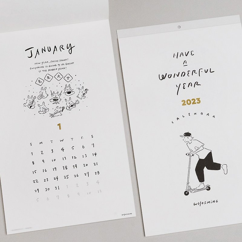 WHOSMiNG - HAVE A WONDERFUL YEAR 2023 Monthly Calendar - Calendars - Paper White