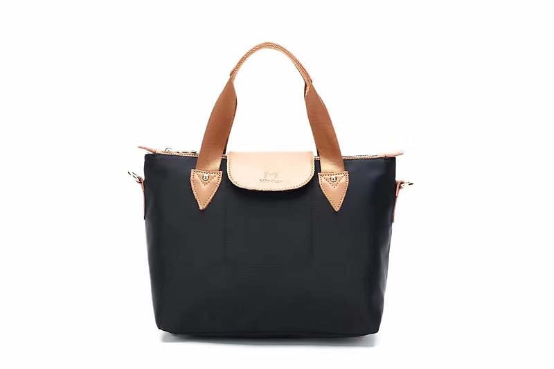 Simple water-proof portable shoulder two-piece handbag / cross-body bag / shoulder bag / tote bag - red / gray - กระเป๋าแมสเซนเจอร์ - วัสดุกันนำ้ สีดำ