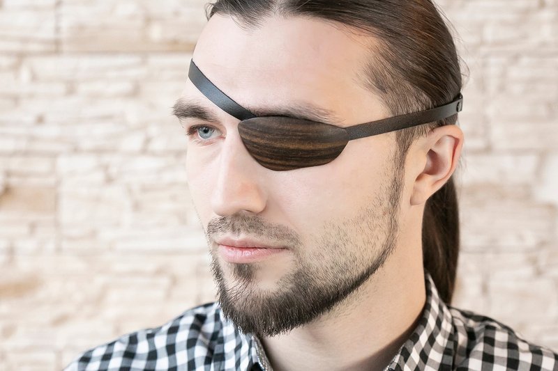 Leather Eye Patch | Slim Eye Patch | Small Eye Patch - Eye Masks - Genuine Leather 