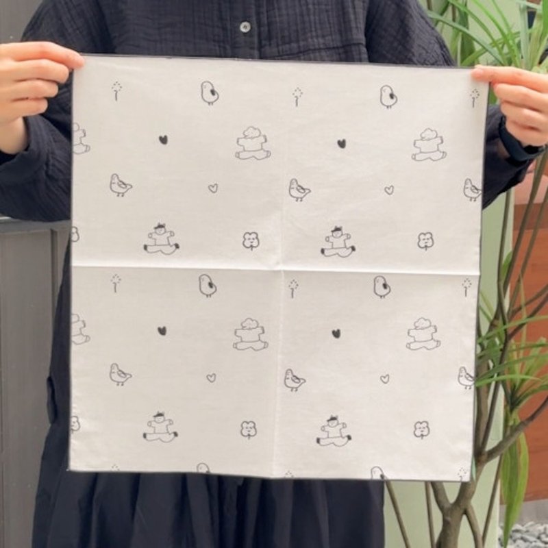 Handkerchief (Walking pattern) - 其他 - 棉．麻 白色