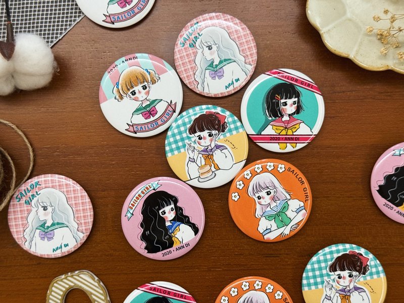 Badge Sailor Uniform Girl-80s - เข็มกลัด - พลาสติก 