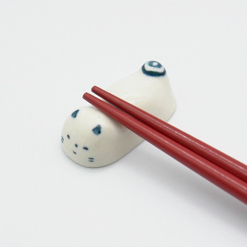 small cat chopstick rest - Items for Display - Porcelain White
