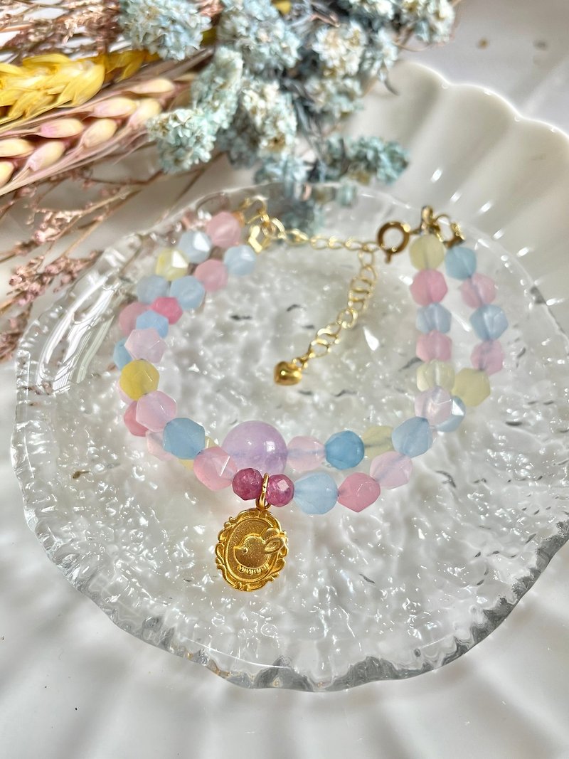 Sweet Childish Dream Stone Lavender Amethyst Ruby Bracelet - Bracelets - Crystal Multicolor
