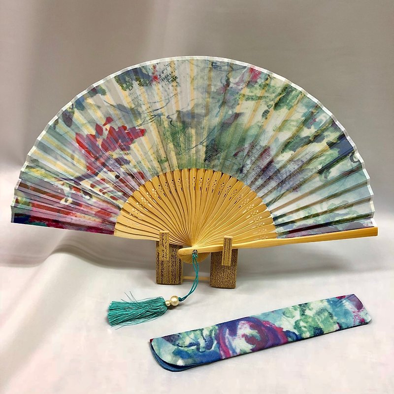 Ballett original printed fan (scarf not included) - Other - Bamboo Blue