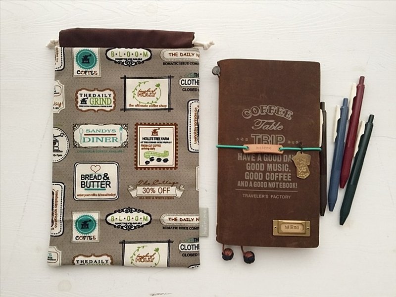 hairmo coffee tag handbook bag (TN / hobo / notepad / log) - Notebooks & Journals - Cotton & Hemp Brown