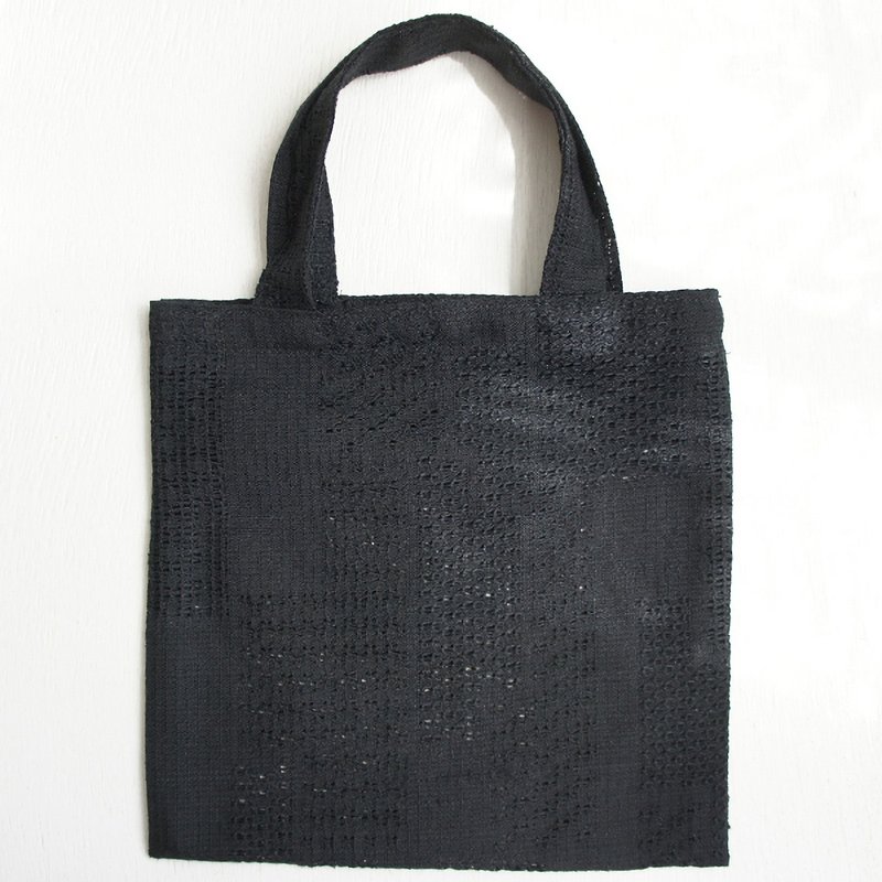 Ba-ba handmade mini shopping bag  No.RB38 - 手提包/手提袋 - 其他材質 黑色