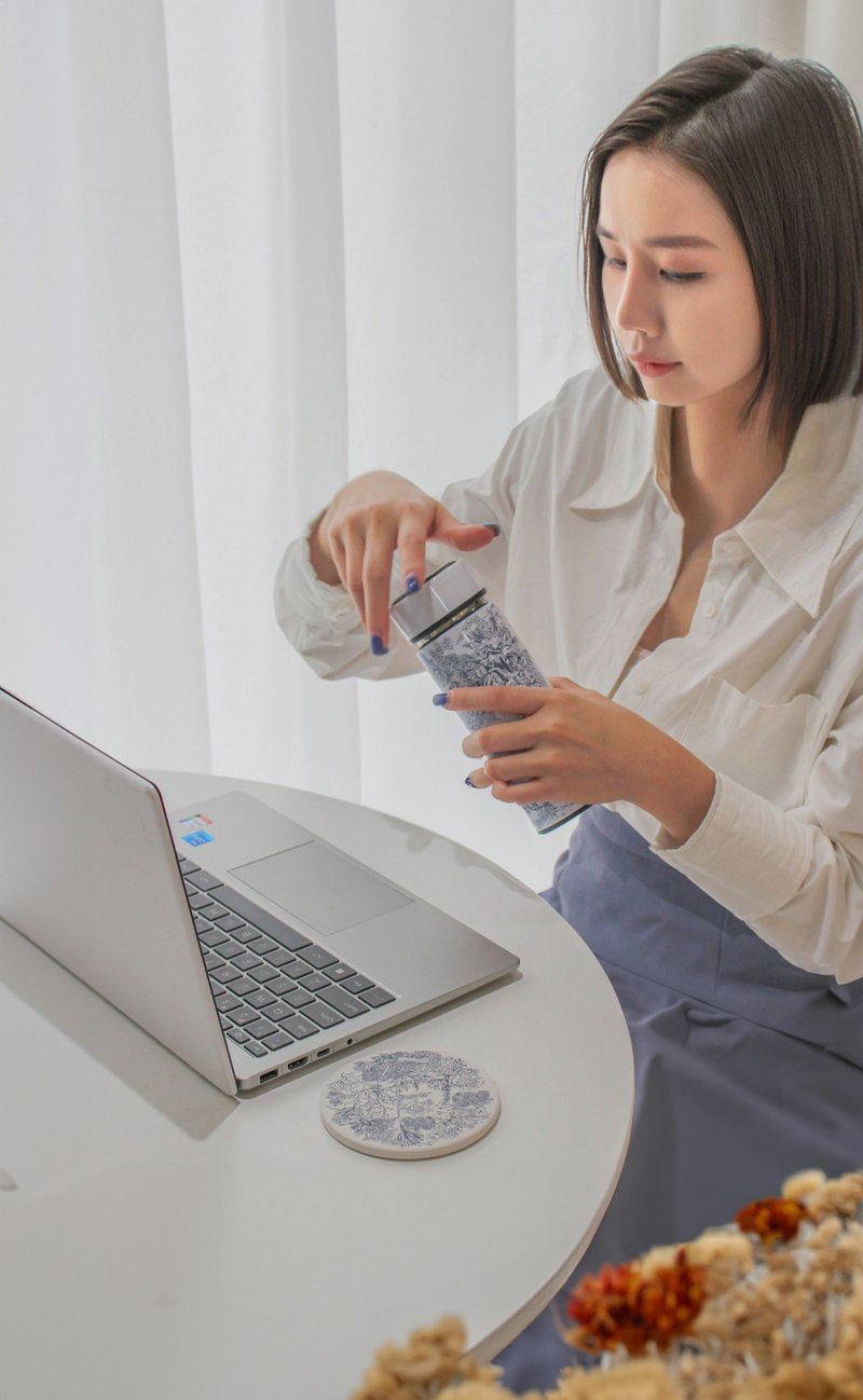 凡爾賽茹伊灰藍色保溫杯(360ml) - 保溫瓶/保溫杯 - 不鏽鋼 藍色