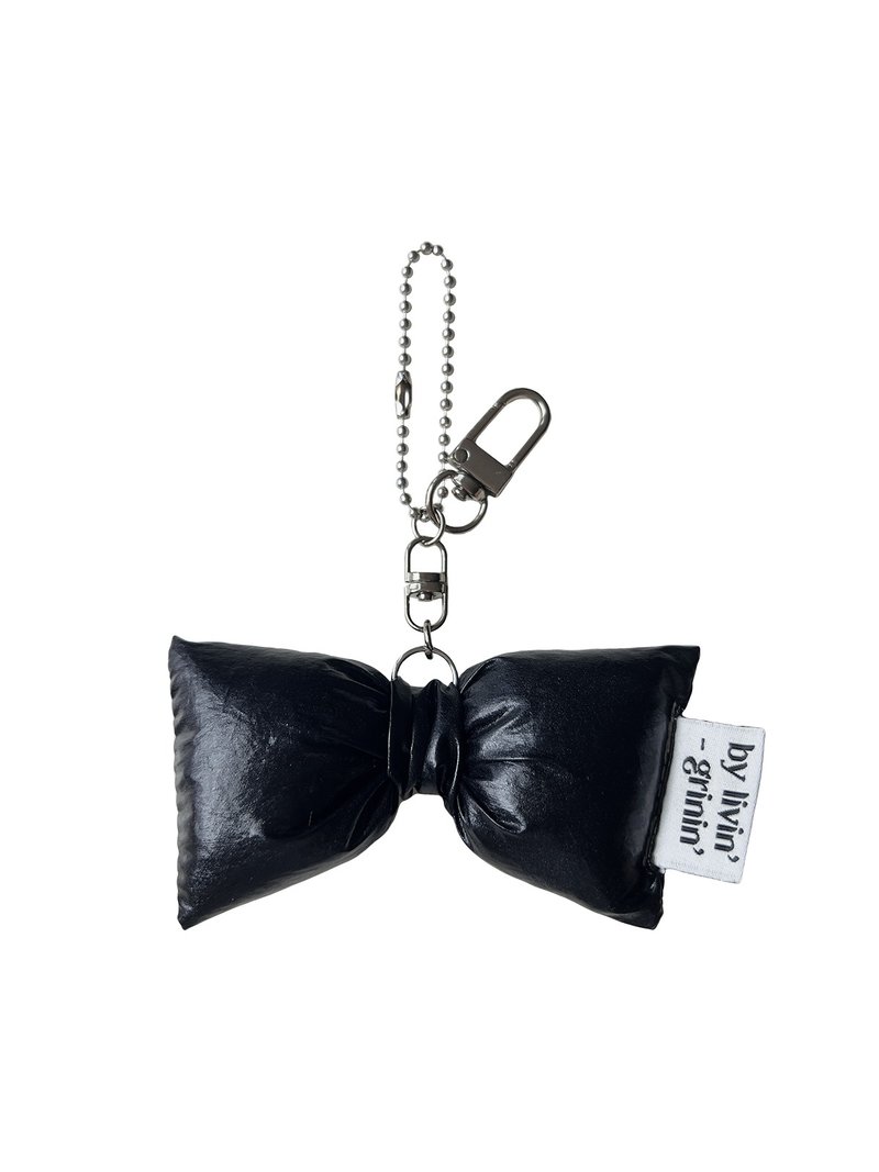 little ribbon keyring_black - 鑰匙圈/鑰匙包 - 尼龍 黑色