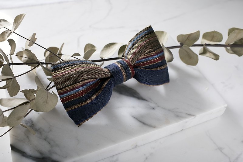 Hand-made bow tie∣gentleman∣wenqing∣dating accessories - Bow Ties & Ascots - Cotton & Hemp Gold