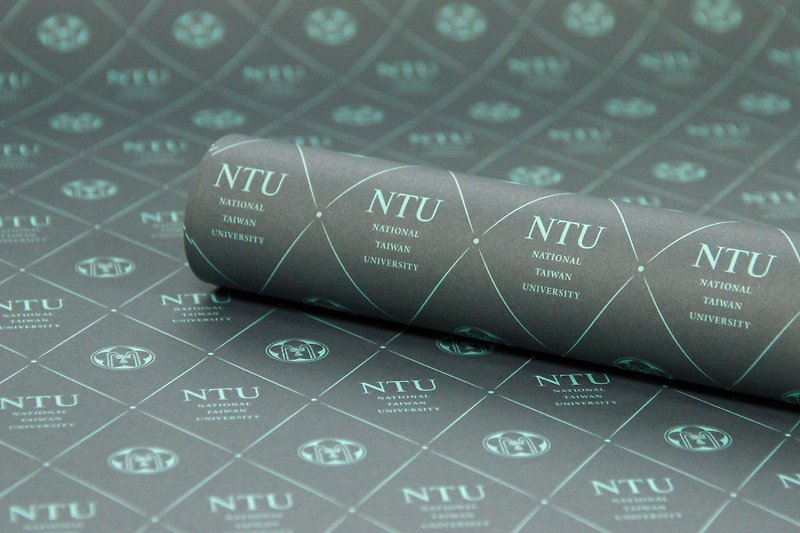 NTU badge wrapping paper No.2 (gray green) - วัสดุห่อของขวัญ - กระดาษ 