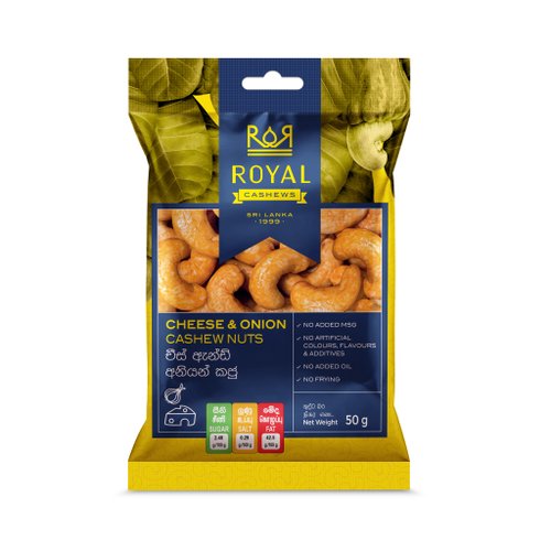 Royal Cashews - 皇家錫蘭腰果(香港) 洋蔥芝士味珍寶腰果50克