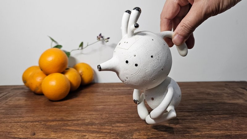 現代雅致茶壺【祿禪子】茶藝空間陶藝雕塑 - 茶壺/茶杯/茶具 - 瓷 白色