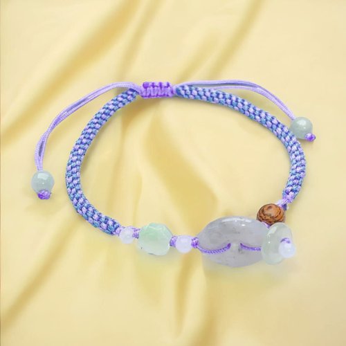 瓔珞珠寶盒 E.L.Jewelry Box 【願‧平安】冰種烏雞翡翠平安扣編織手鍊 | 天然A貨翡翠 | 送禮